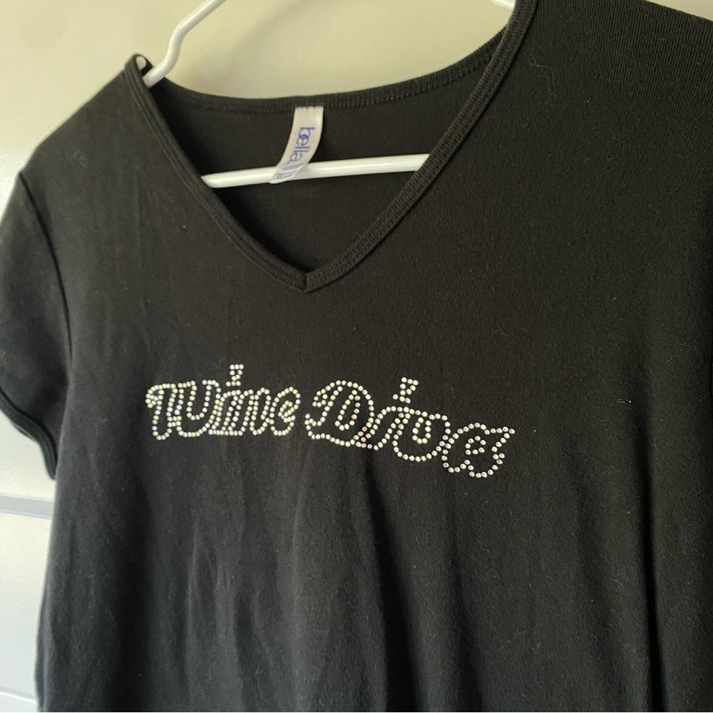 Abella Black V-Neck Tee